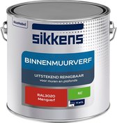 Sikkens - Binnenmuurverf - Muurverf - Mengkleur - Mat - RAL3020 - 2.5L