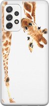 Samsung Galaxy A52 hoesje siliconen - Giraffe - Soft Case Telefoonhoesje - Tekst - Grijs