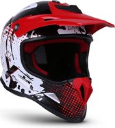 Soxon SKC-34 Wit Rood Zwart, kinderhelm, helm kind, motorhelm, scooterhelm, XS, 51-52cm hoofdomtrek, 2 3 5 + jaar, ECE