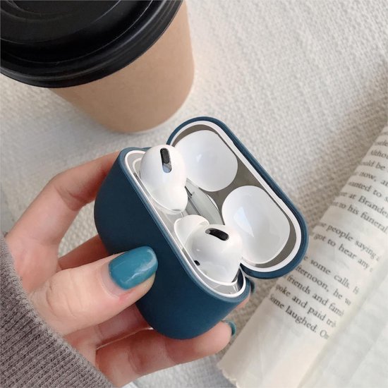 Siliconen Case Apple AirPods Pro donker blauw - AirPods hoesje Kleur Donker Blauw - Cadeau - Gratis verzending