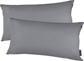 sleepwise Soft Wonder-Edition kussenslopen set van 2 40x80cm microvezel donkergrijs