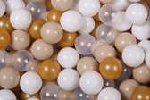 Ballenbakballen set 200 ballenbak ballen - Goud, Beige, Wit, Transparant