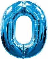Cijfer 0 Blauw Helium 66 cm