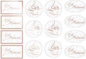 Eid Mubarak - Cadeau Labels Transparant Rosé Goud (14 st)