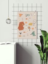 Made on Friday - Animal Friends Pink 40 x 50  cm -  ( 250 gr./m2)