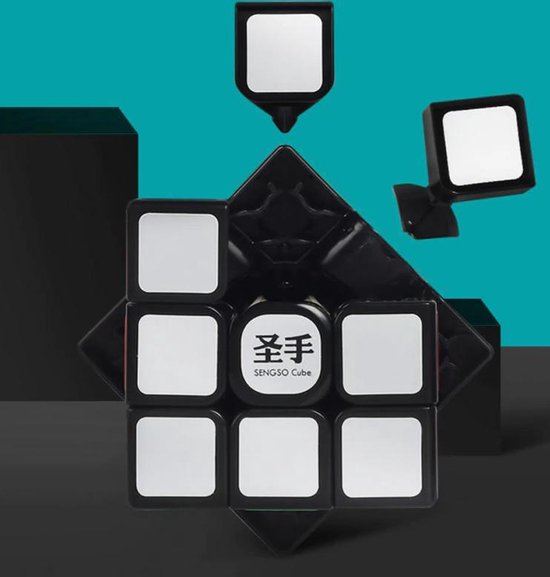 Thumbnail van een extra afbeelding van het spel SENGSO® Puzzelkubus 3x3 - SpeedCube met Hoogwaardige Stickers - Licht en Soepel