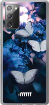 Samsung Galaxy Note 20 Hoesje Transparant TPU Case - Blooming Butterflies #ffffff