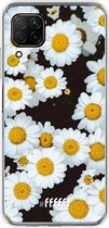 Huawei P40 Lite Hoesje Transparant TPU Case - Daisies #ffffff