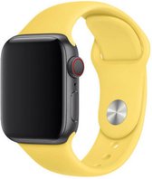 Apple Watch Bandje / Apple Watch Band / iWatch bandje / Series 1 2 3 4 5 6 SE / Sport / Siliconen / Armband / Roestvrij / 42 mm / 44 mm / S/M – Lichtgeel – Geel – Light Yellow