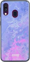 Samsung Galaxy A40 Hoesje Transparant TPU Case - Purple and Pink Water #ffffff