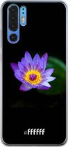 Huawei P30 Pro Hoesje Transparant TPU Case - Purple Flower in the Dark #ffffff