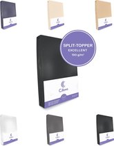 Cillows Excellent Jersey Hoeslaken voor Split Topper - 180x210 cm - (tot 5/12 cm hoogte) – Zwart