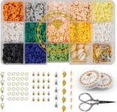 Luxe Katsuki Kralen Set - Polymeer Kralen - 24 kleuren - Bedels - Inclusief Luxe Cadeaubox - Kralenset Sieraden maken - Platte kralen - Inclusief Accessoires - Letter kralen