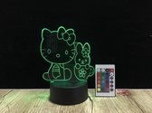 3D LED Creative Lamp Sign Kitty Cats - Complete Set