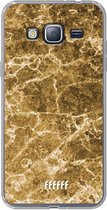 Samsung Galaxy J3 (2016) Hoesje Transparant TPU Case - Gold Marble #ffffff