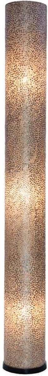 Staande lamp Handgemaakte Vloerlamp woonkamer slaapkamer Design  cilinder gold capiz parelmoer shell schelp 150 cm
