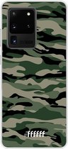 Samsung Galaxy S20 Ultra Hoesje Transparant TPU Case - Woodland Camouflage #ffffff