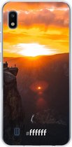 Samsung Galaxy A10 Hoesje Transparant TPU Case - Rock Formation Sunset #ffffff