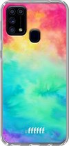 Samsung Galaxy M31 Hoesje Transparant TPU Case - Rainbow Tie Dye #ffffff