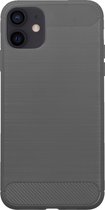 BMAX Carbon soft case hoesje voor Apple iPhone 12 / Soft cover / Telefoonhoesje / Beschermhoesje / Telefoonbescherming - Grey/Grijs