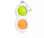 Simple Dimple - Fidget Toys - Pop It - Pop It Fidget Toy - Sleutelhanger - Stress verminderend - Speelgoed - Groen - Oranje
