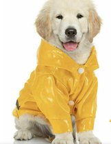 Waterproof Honden regenjas - poncho voor honden met reflector - GEEL