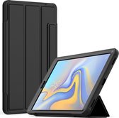 Samsung Galaxy Tab A 10.1 2019 Hoes - Tri-Fold Book Case met Transparante Back Cover en Pencil Houder - Zwart