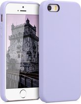 kwmobile telefoonhoesje voor Apple iPhone SE (1.Gen 2016) / 5 / 5S - Hoesje met siliconen coating - Smartphone case in pastel-lavendel