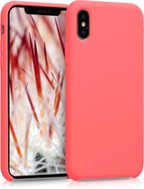 kwmobile telefoonhoesje voor Apple iPhone XS - Hoesje met siliconen coating - Smartphone case in neon koraal