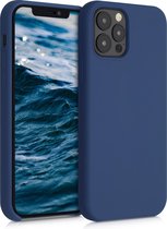 kwmobile telefoonhoesje voor Apple iPhone 12 / 12 Pro - Hoesje met siliconen coating - Smartphone case in marineblauw