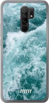 Xiaomi Redmi 9 Hoesje Transparant TPU Case - Whitecap Waves #ffffff