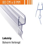 Simple Fix Douchestrip - Lekstrip - Waterkering - Douchedeurafdichting 80CM Lang - 6/7/8MM Glasdikte - Lekdorpel & dubbele middenlip
