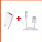 USB Lader | Oplader met iPhone / iPad kabel - iPhone Kabel - Premium USB Oplader + lightning kabel van 1 Meter - Apple iPhone 11/11 PRO/ XS/ XR/ X/ iPhone 8/ 8 Plus/ iPhone SE Oplaadkabel en 