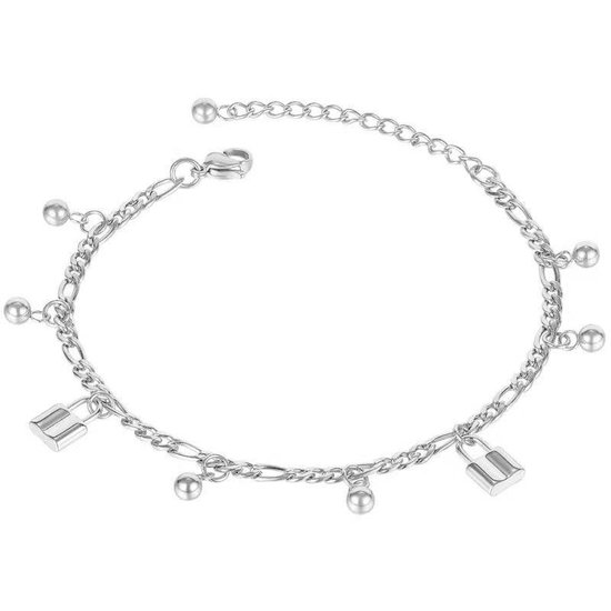Amodi® Jewellery - Slotjes Beads Armband - Slot - Slotje - Verstelbaar - Zilverkleurig