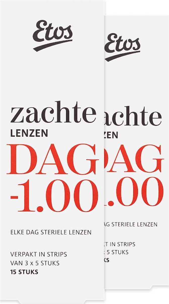 Etos Zachte Daglenzen -1,00 - 30 stuks (2 x 15)