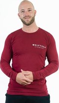 Wolftech Gymwear T-shirt Lange Mouwen Heren - Rood / Bordeaux - L - Met Klein Logo - Sportkleding Heren