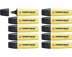 STABILO BOSS ORIGINAL Pastel - Markeerstift - Markeren Met Pastelkleuren - Melkachtig Geel - Doos 10 stuks