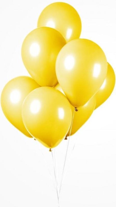 25 Ballonnen Geel, 30 cm , 100% biologisch afbreekbare Ballonnen, Helium geschikt, Pasen, Verjaardag, Feest.