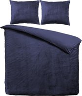 Velvet Dekbedovertrek - Blauw - Lits Jumeaux - 240 x 200/220 cm