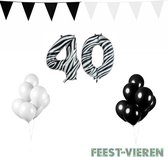 40 jaar Verjaardag Versiering Pakket Zebra
