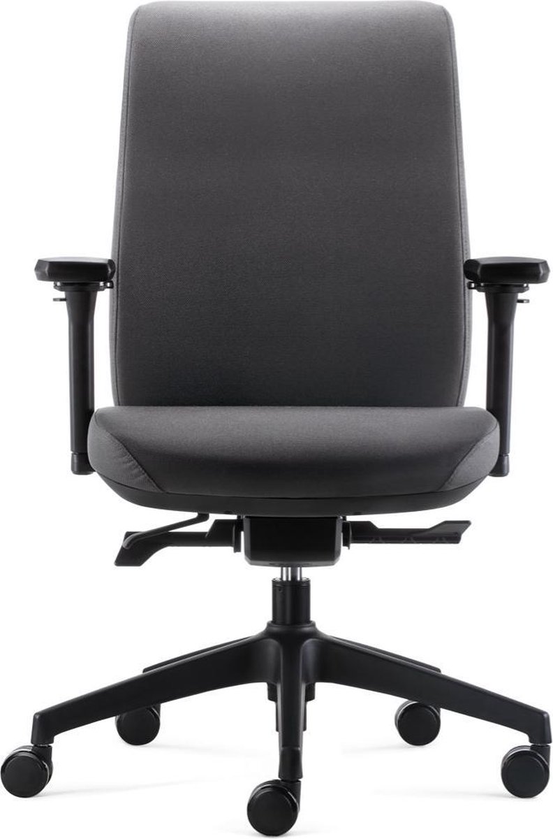 Offisk Orion dark grey, luxe ergonomische bureaustoel, Arbo gecertificeerd, professioneel Donati mechaniek
