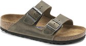 Birkenstock Arizona FL WB Faded Khaki Narrow Dames Slippers - Khaki - Maat 37