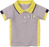 Dirkje - Poloshirt jongens - Blauw-wit gestreept met gele kraag - Maat 62