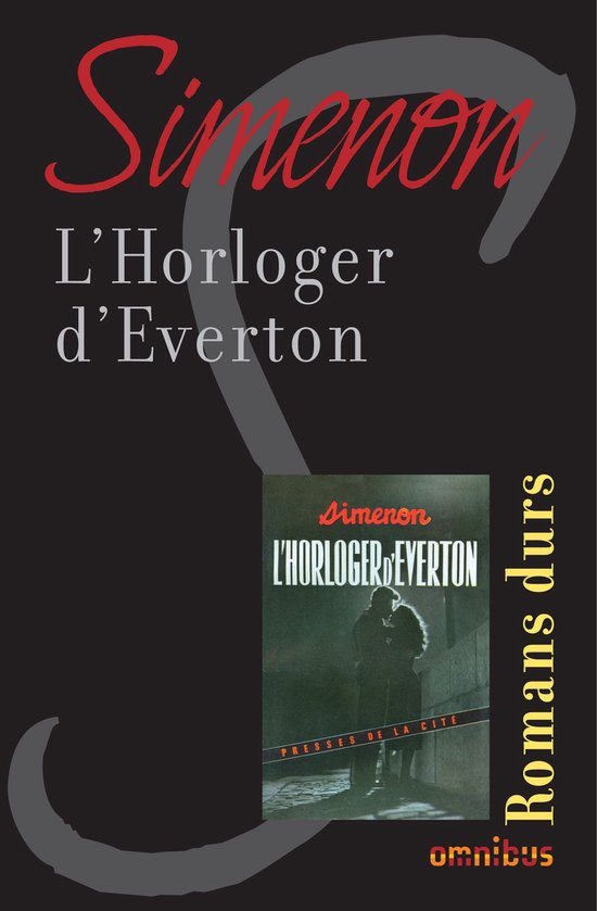 Couverture du livre L'Horloger d'Everton de Simenon avec la silhouette d'un couple.