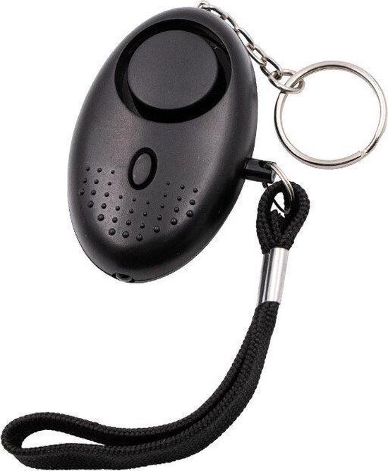 Alarm - professioneel - zwart zakalarm - veiligheid - 130 decibel - sleutelhanger - met ingebouwd LED lampje
