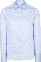 ETERNA dames blouse modern classic - stretch satijnbinding - lichtblauw - Maat: 40