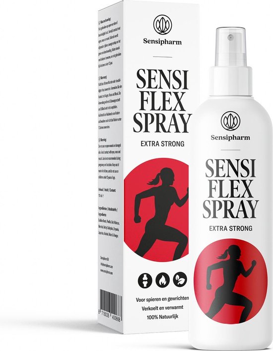 Spray Voor Spierpijn en Stijve Spieren in Rug, Nek, Schouders - Sensipharm Sensi Flex Spray Extra Strong - Spierbalsem - Tijgerbalsem - Bij Rugpijn - 110 ml