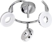LED Plafondspot - Trinon Renny - 12W - Warm Wit 3000K - 3-lichts - Rond - Mat Chroom - Aluminium