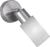 LED Wandspot - Trinon Jolin - E14 Fitting - 4W - Warm Wit 3000K - 1-lichts - Rond - Mat Nikkel - Aluminium