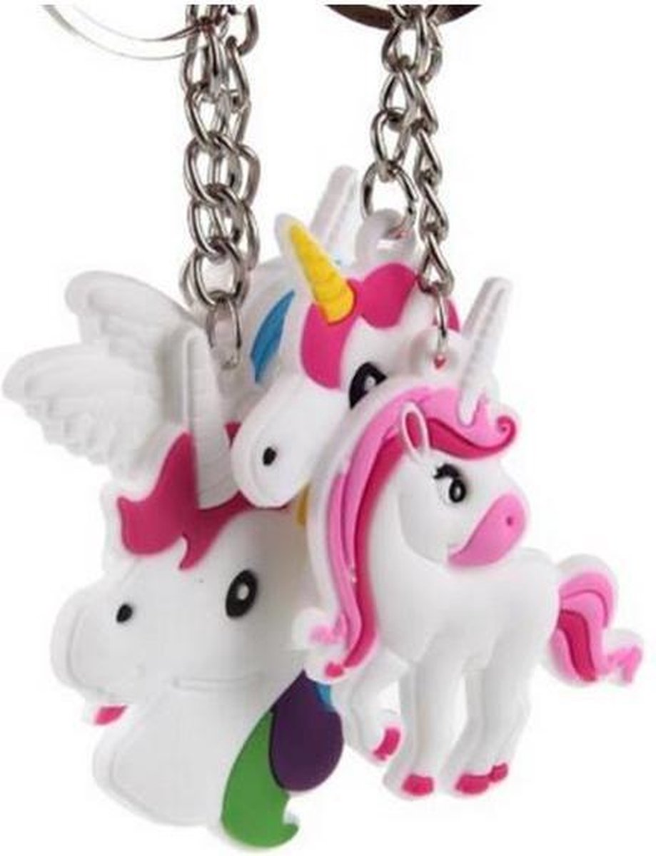 10 stuks sleutelhangers unicorn - eenhoorn - uitdeelcadeautjes